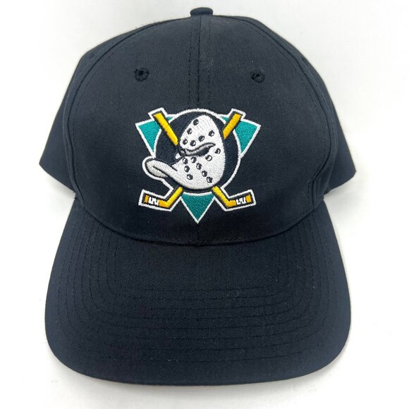 VTG Anaheim Mighty Ducks Snap Back Cap Black Twins Enterprise 1998-99 Season GUC - Picture 1 of 8